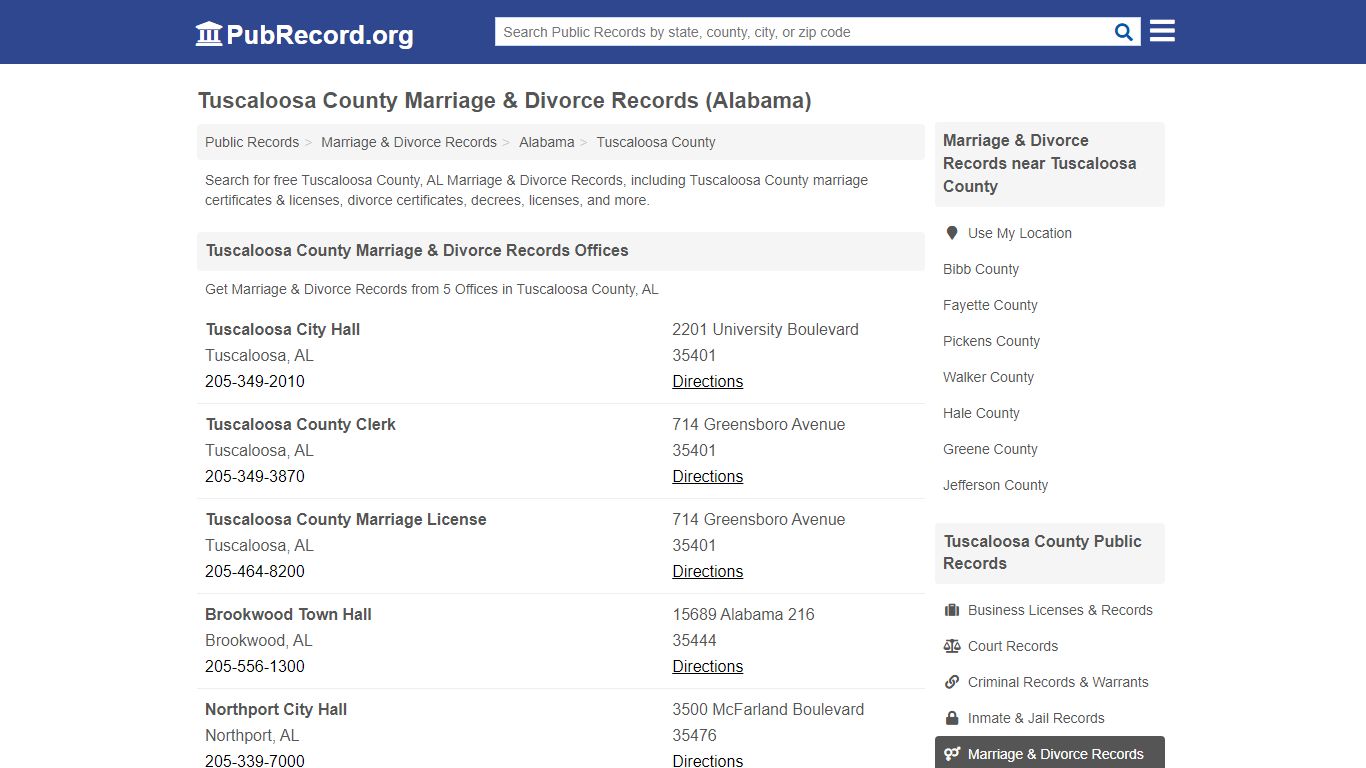 Tuscaloosa County Marriage & Divorce Records (Alabama)